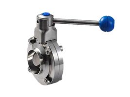 VAN BƯỚM VI SINH INOX TAY RÚT NỐI HÀN TIÊU CHUẨN DIN