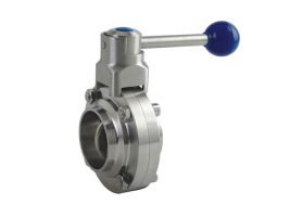 VAN BƯỚM VI SINH INOX TAY RÚT NỐI HÀN TIÊU CHUẨN SMS