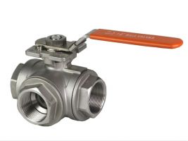 Van bi 3 ngã inox nối ren kiểu L hoăc T